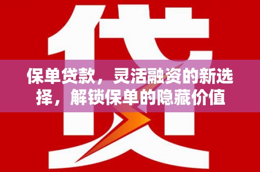 拜泉保单贷款，灵活融资的新选择，解锁保单的隐藏价值