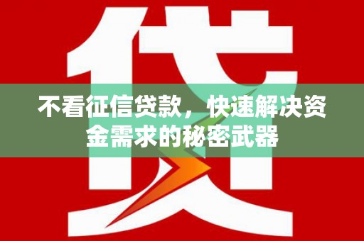 拜泉不看征信贷款，快速解决资金需求的秘密武器