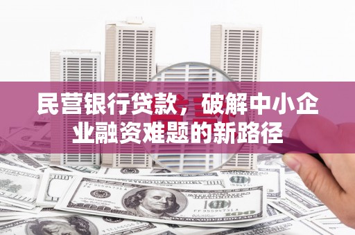 拜泉民营银行贷款，破解中小企业融资难题的新路径