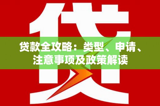 拜泉贷款全攻略：类型、申请、注意事项及政策解读